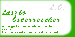 laszlo osterreicher business card