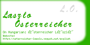 laszlo osterreicher business card